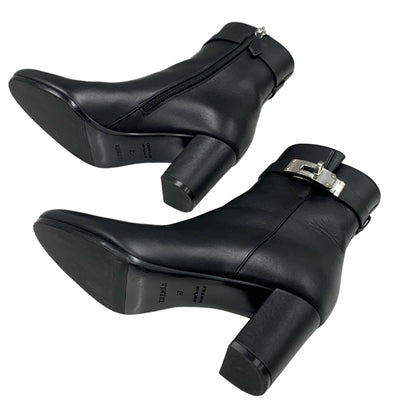 Hermes Saint-Germain boots, short boots, shoes, leather, black, silver, Kelly hardware