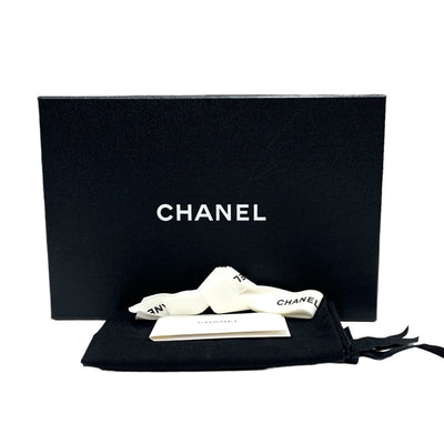 Chanel CHANEL loafers leather shoes shoes leather black silver materasse coco mark