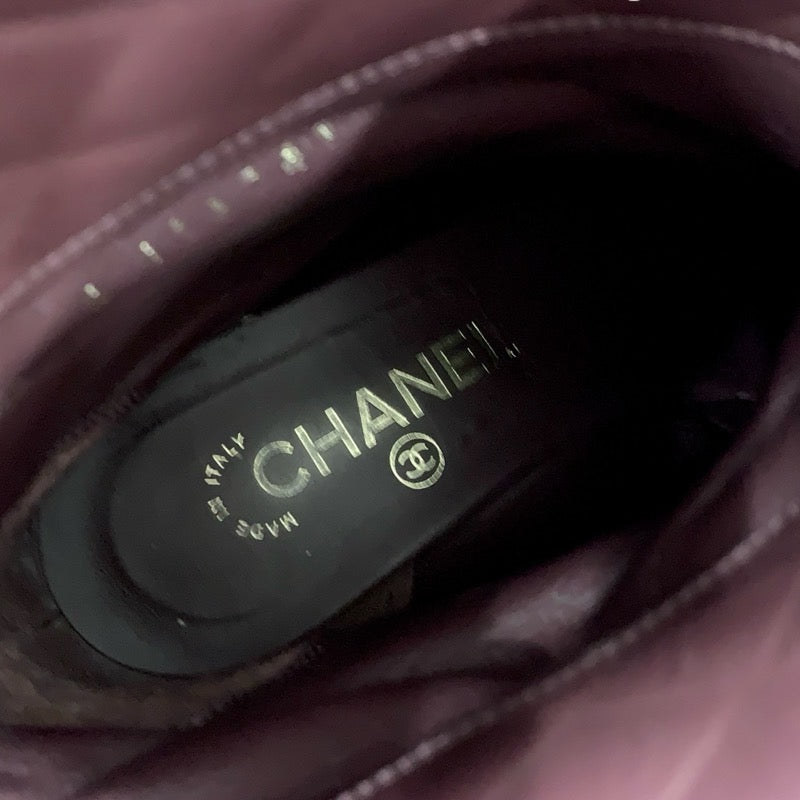 シャネル CHANEL ブーツ ショートブーツ 靴 シューズ スエード ブラウン ブラック シルバー ココマーク ロゴ