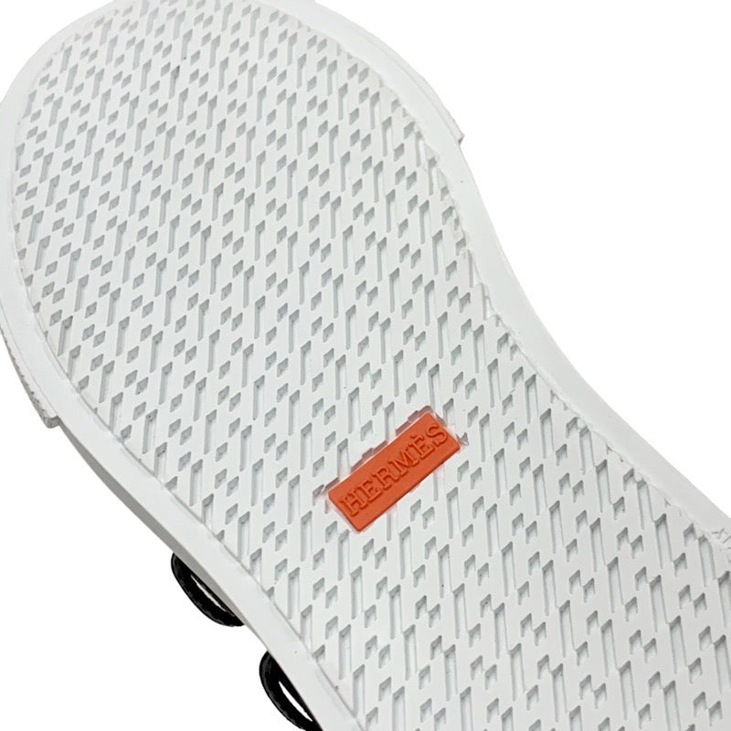 エルメス HERMES ハンキー スニーカー 靴 シューズ レザー ブラック 黒 シルバー 未使用 スタッズ ハイカットスニーカー