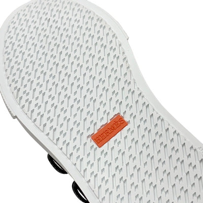 エルメス HERMES ハンキー スニーカー 靴 シューズ レザー ブラック 黒 シルバー 未使用 スタッズ ハイカットスニーカー