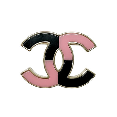 Chanel CHANEL Brooch Corsage Gold Black Pink Coco Mark Bicolor