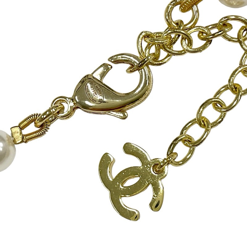 Chanel CHANEL necklace pendant choker gold coco mark rhinestone pearl