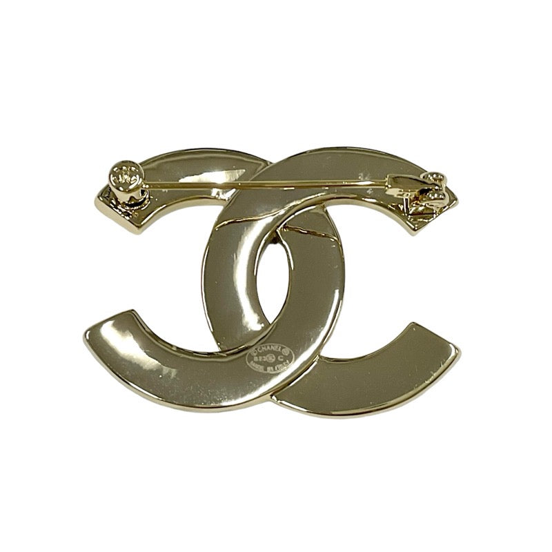 Chanel CHANEL Brooch Corsage Gold Black White Coco Mark Bicolor Pearl