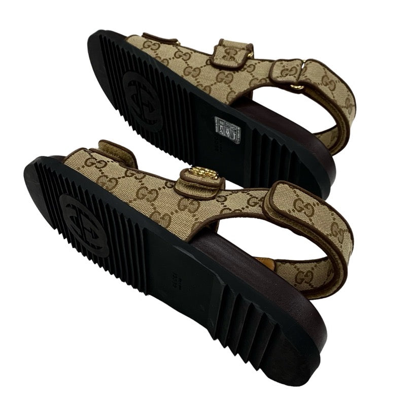 グッチ GUCCI サンダル 靴 シューズ キャンバス ベージュ