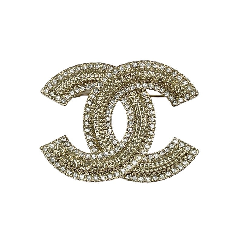 Chanel CHANEL Brooch Corsage Gold Coco Mark Logo Rhinestone