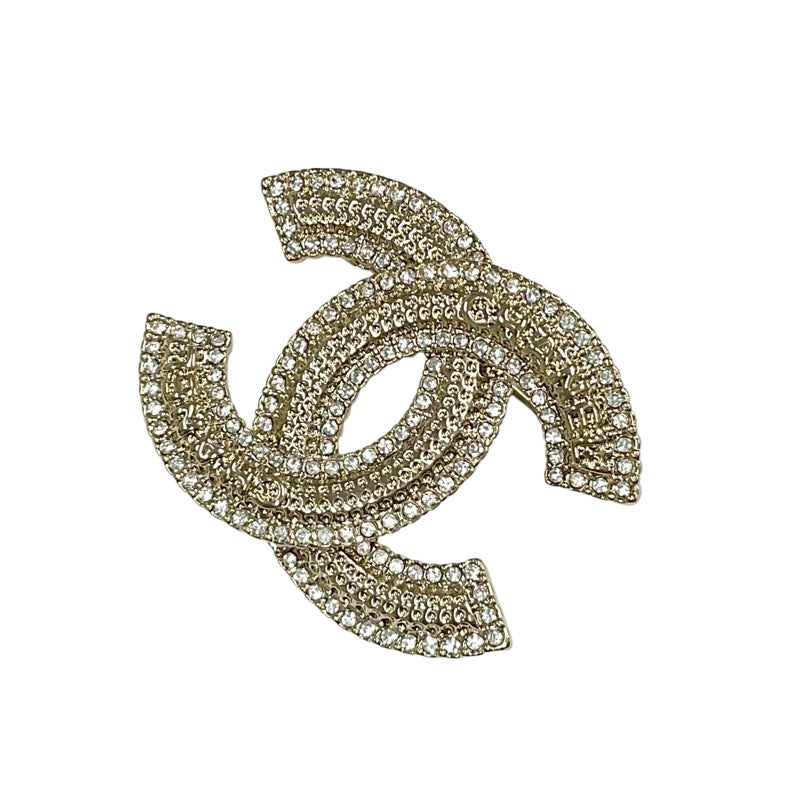 Chanel CHANEL Brooch Corsage Gold Coco Mark Logo Rhinestone