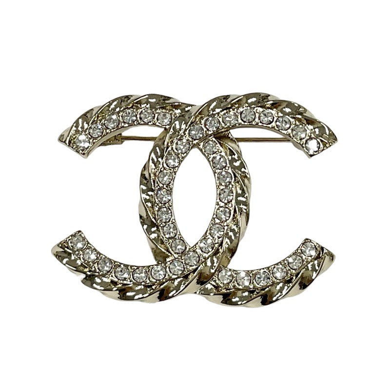 Chanel CHANEL Brooch Corsage Gold Coco Mark Rhinestone