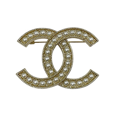 Chanel CHANEL Brooch Corsage Gold Coco Mark Pearl