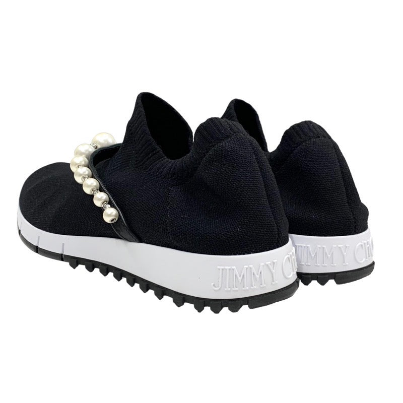 ジミーチュウ JIMMY CHOO スニーカー 靴 シューズ ファブリック ブラック 黒 ソックススニーカー パール クリスタル ニット
