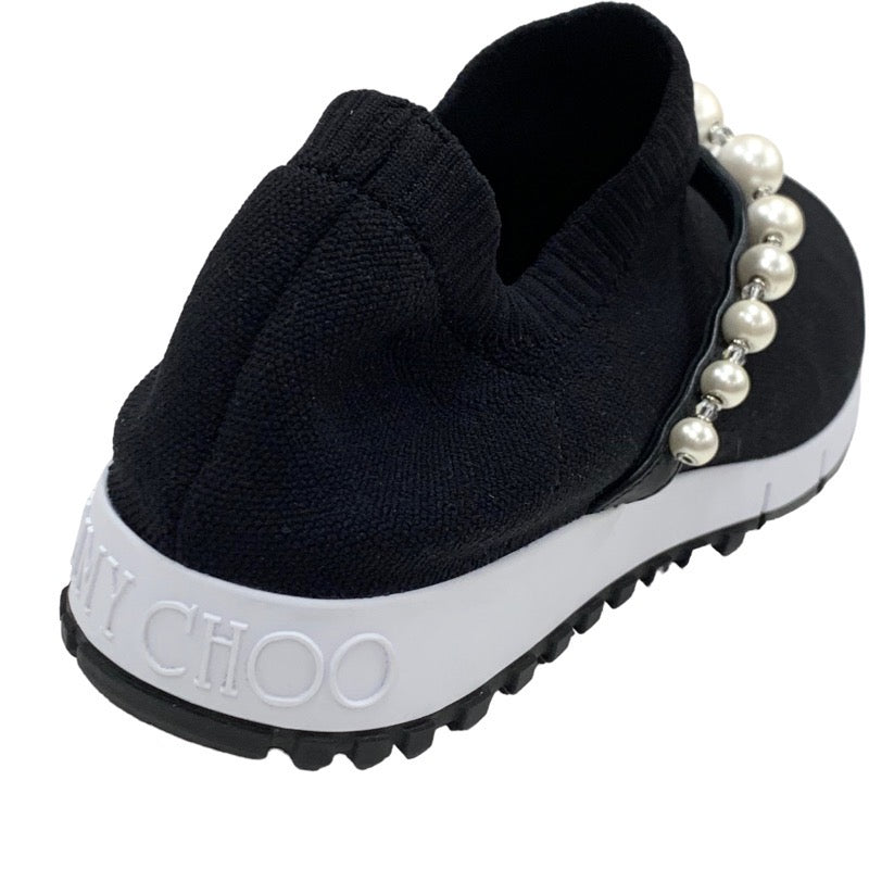 ジミーチュウ JIMMY CHOO スニーカー 靴 シューズ ファブリック ブラック 黒 ソックススニーカー パール クリスタル ニット