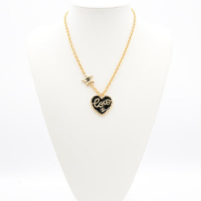シャネル CHANEL ネックレス ペンダント チョーカー ゴールド ブラック ココマーク スター ハート