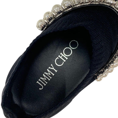 ジミーチュウ JIMMY CHOO スニーカー 靴 シューズ ファブリック ブラック 黒 ソックススニーカー パール クリスタル ニット