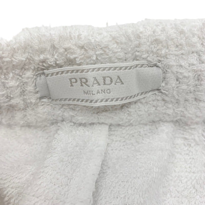 プラダ PRADA ボトムス コットン ホワイト ブラック メンズ トライアングル コットンテリー ショートパンツ ハーフパンツ