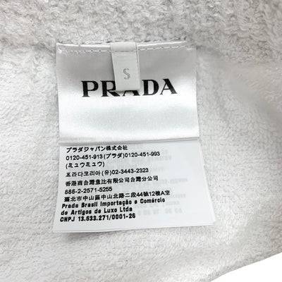 プラダ PRADA ボトムス コットン ホワイト ブラック メンズ トライアングル コットンテリー ショートパンツ ハーフパンツ