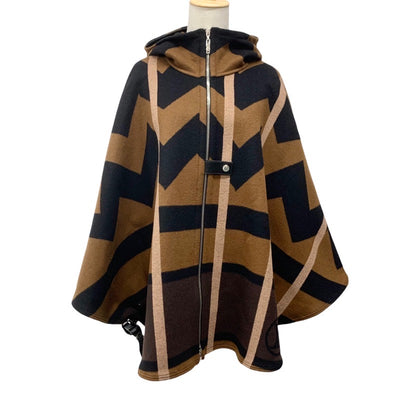 Louis Vuitton LOUIS VUITTON outerwear brown poncho cape graffiti
