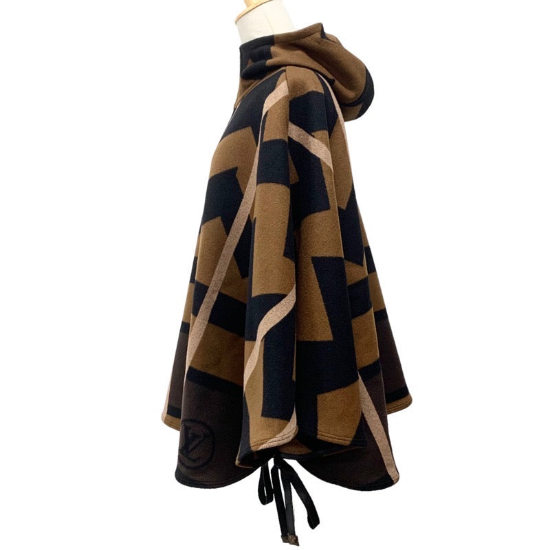 Louis Vuitton LOUIS VUITTON outerwear brown poncho cape graffiti