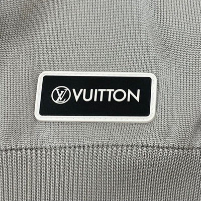 Louis Vuitton LOUIS VUITTON Tops Gray White Sweatshirt High Neck Logo