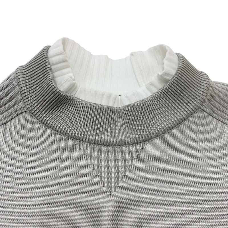 Louis Vuitton LOUIS VUITTON Tops Gray White Sweatshirt High Neck Logo