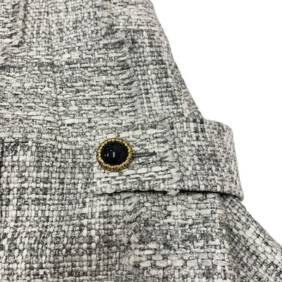 Louis Vuitton Dress Cotton Gray Tweed Short Sleeve