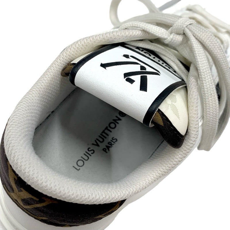 Louis Vuitton LOUIS VUITTON Charlie Line Monogram Sneakers Shoes Leather White Grey Black Logo