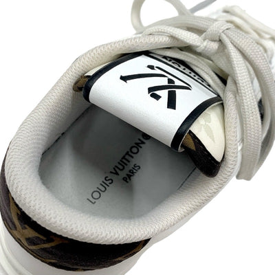 Louis Vuitton LOUIS VUITTON Charlie Line Monogram Sneakers Shoes Leather White Grey Black Logo