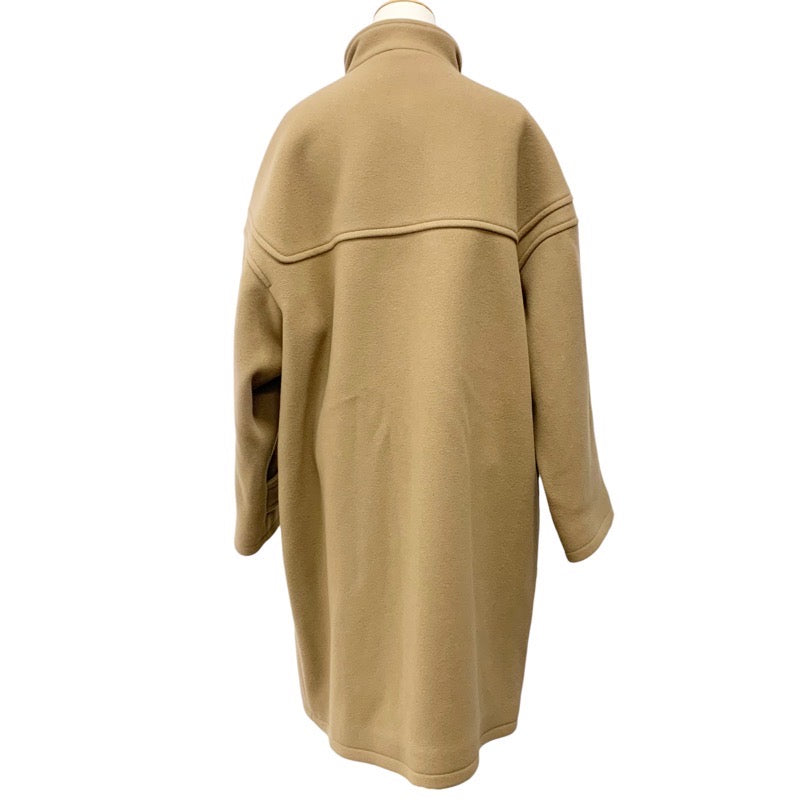 CELINE Outerwear Beige Stand Collar Oversized Coat Wool