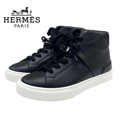 エルメス HERMES デイドリーム スニーカー 靴 シューズ レザー ブラック 黒 ケリー金具 ハイカットスニーカー
