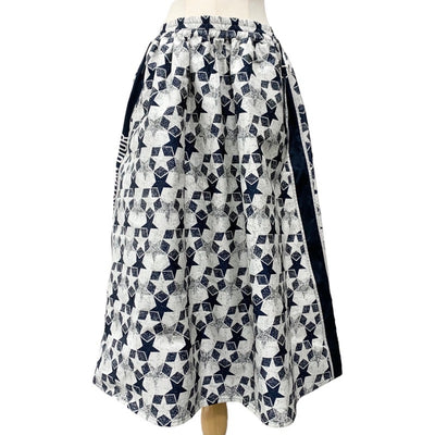 Christian Dior CHRISTIAN DIOR Bottoms Polyester White Navy Long Skirt Star Logo