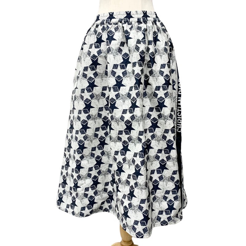 Christian Dior CHRISTIAN DIOR Bottoms Polyester White Navy Long Skirt Star Logo