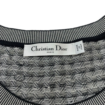 Christian Dior Tops Black White Logo Check Knit Sleeveless