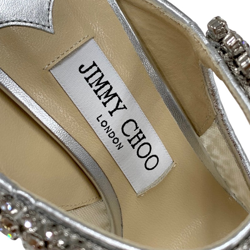 Jimmy Choo JIMMY CHOO Bing 100 Pumps Shoes Shoes Mesh Leather Silver Beige Bijoux Strap Glitter Mules Party Shoes