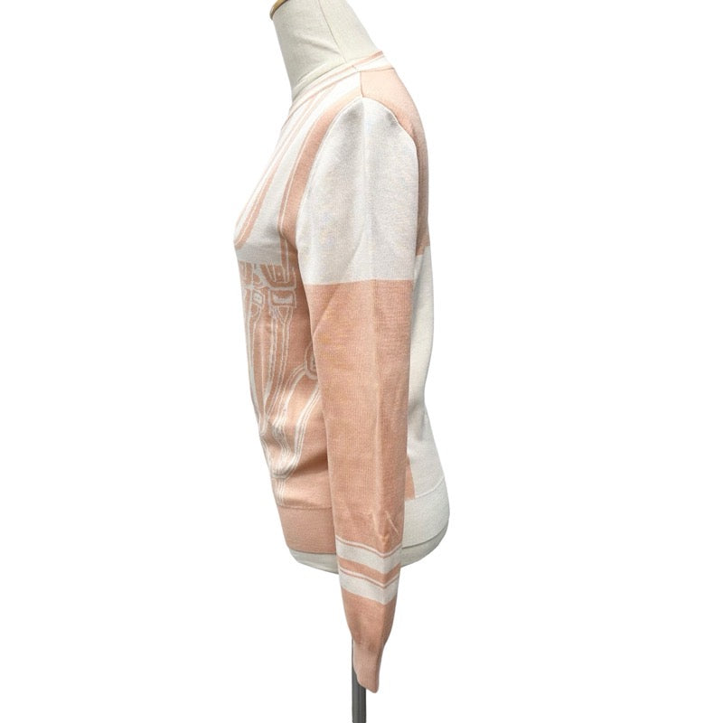 エルメス HERMES トップス ピンク アイボリー BRIDESdeGALA ニット 長袖