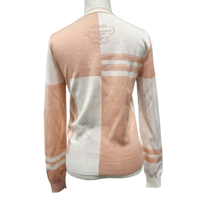 Hermes HERMES Tops Pink Ivory BRIDESdeGALA Knit Long Sleeve