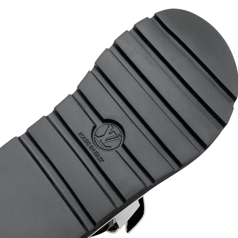 ルイヴィトン LOUIS VUITTON プールピローライン サンダル 靴 シューズ レザー ホワイト ブラック 白 未使用 スポーツサンダル ロゴ