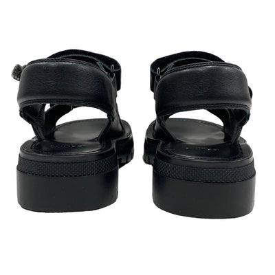 CELINE Leo Sandals, Shoes, Leather, Black, White, Sports Sandals, Logo, Velcro