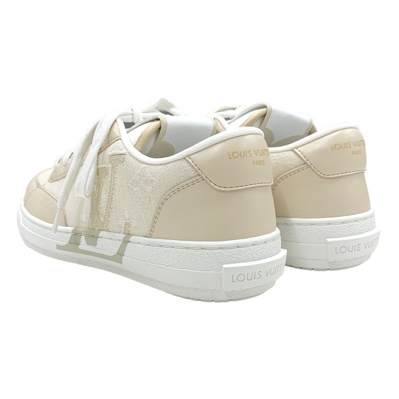 Louis Vuitton LOUIS VUITTON Charlie Line sneakers shoes fabric beige white unused LV logo