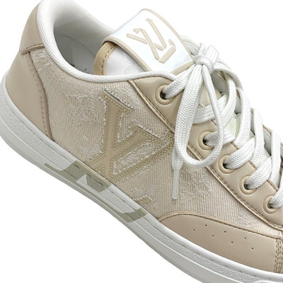 Louis Vuitton LOUIS VUITTON Charlie Line sneakers shoes fabric beige white unused LV logo