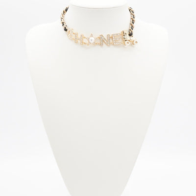 シャネル CHANEL ネックレス ペンダント チョーカー ゴールド ロゴ ココマーク チェーン ラインストーン パール 星