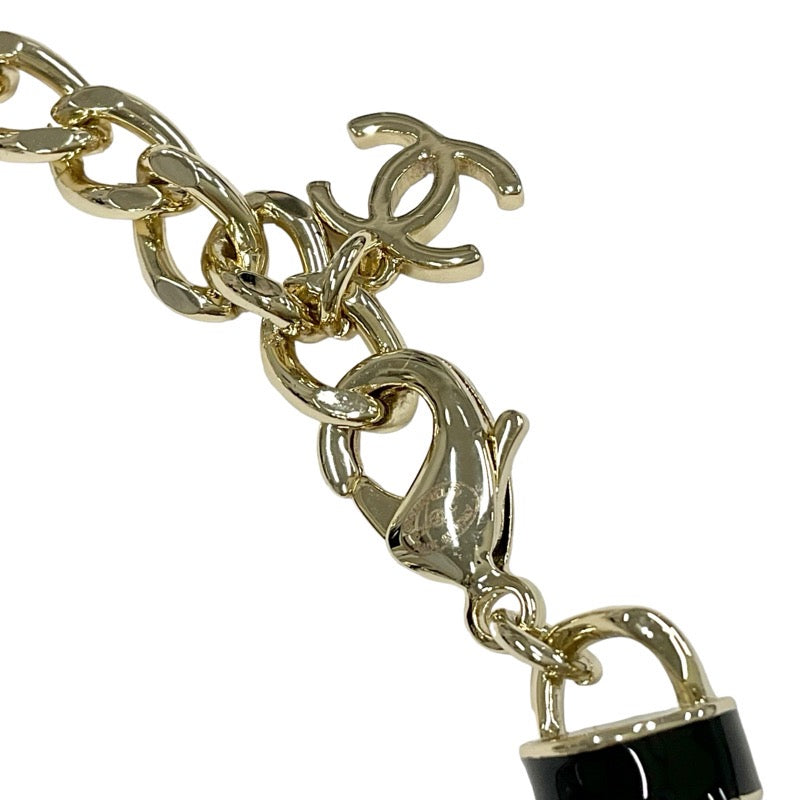 Chanel CHANEL necklace pendant choker gold black coco mark chain