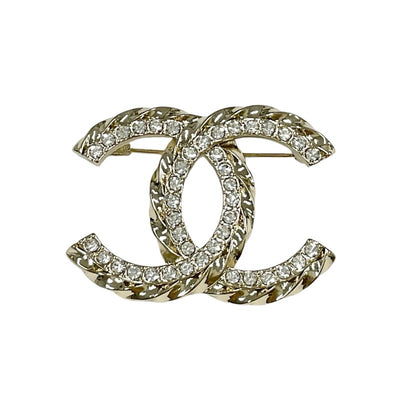 Chanel CHANEL Brooch Corsage Gold Coco Mark Rhinestone