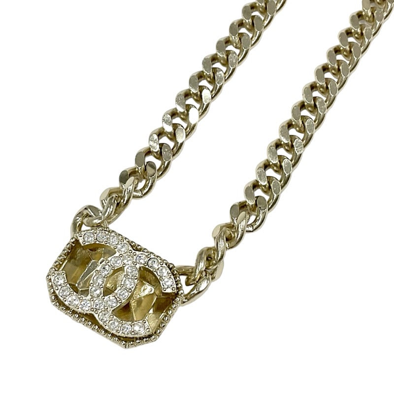 Chanel CHANEL necklace pendant choker gold coco mark rhinestone