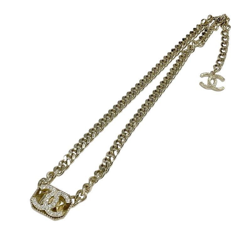 Chanel CHANEL necklace pendant choker gold coco mark rhinestone