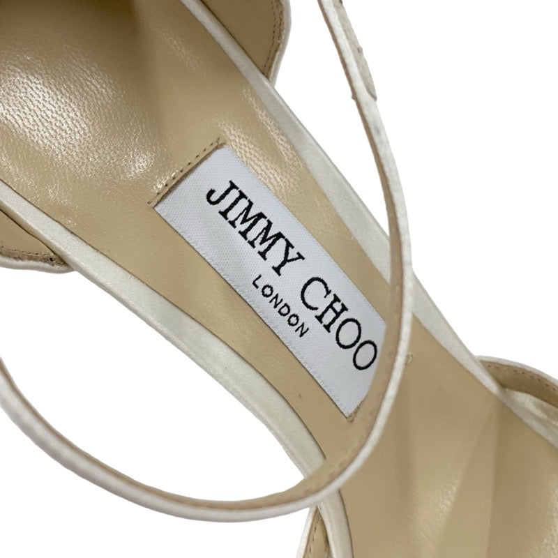 ジミーチュウ JIMMY CHOO Lacia100 パンプス 靴 シューズ メッシュ サテン ホワイト ベージュ 白 グリッター アンクルストラップ