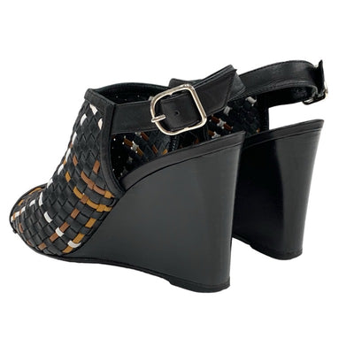 エルメス HERMES サンダル 靴 シューズ レザー ブラック ブラウン ホワイト ウエッジソール