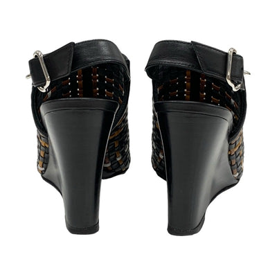 エルメス HERMES サンダル 靴 シューズ レザー ブラック ブラウン ホワイト ウエッジソール