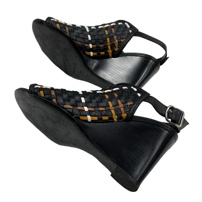 エルメス HERMES サンダル 靴 シューズ レザー ブラック ブラウン ホワイト ウエッジソール