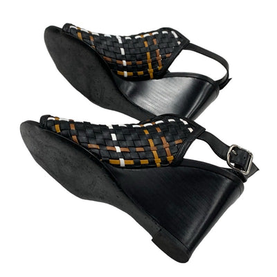 エルメス HERMES サンダル 靴 シューズ レザー ブラック ブラウン ホワイト ウエッジソール
