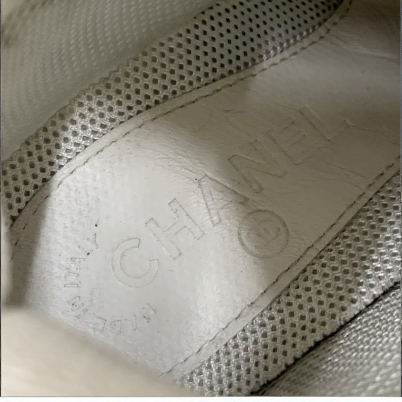 シャネル CHANEL スニーカー 靴 シューズ ファブリック レザー スエード ホワイト ブラック 白 ココマーク ベルクロ スウェード