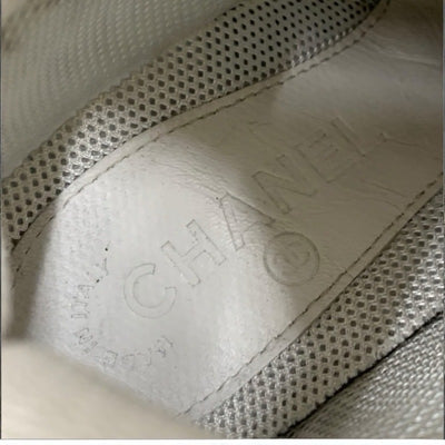 シャネル CHANEL スニーカー 靴 シューズ ファブリック レザー スエード ホワイト ブラック 白 ココマーク ベルクロ スウェード